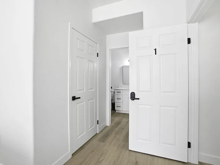 Hallway to bathroom