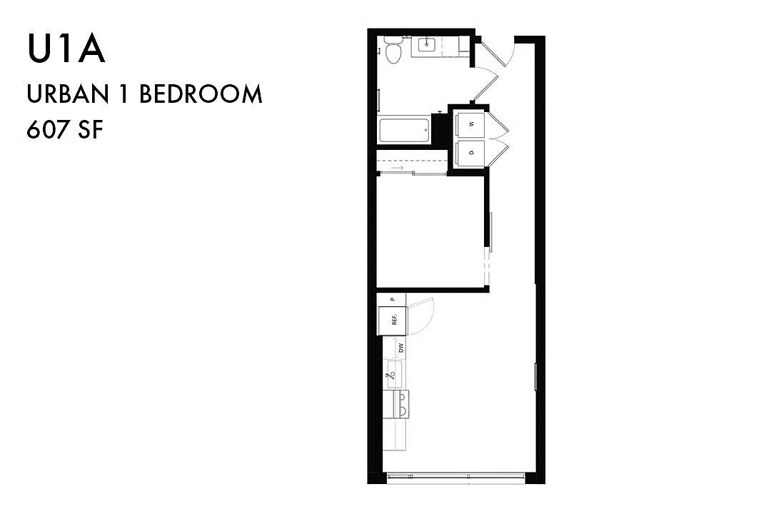 Floor plan Urban 1 Bedroom U1a MULTE