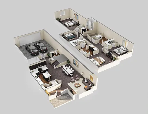 Floor plan Four Bedrooms - Two and a Half Baths