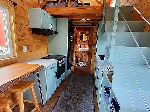 Galley kitchen and loft stai