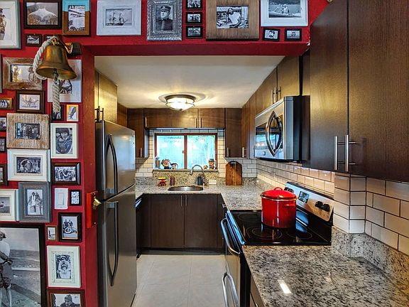 Updated kitchen with stainless steel appliances