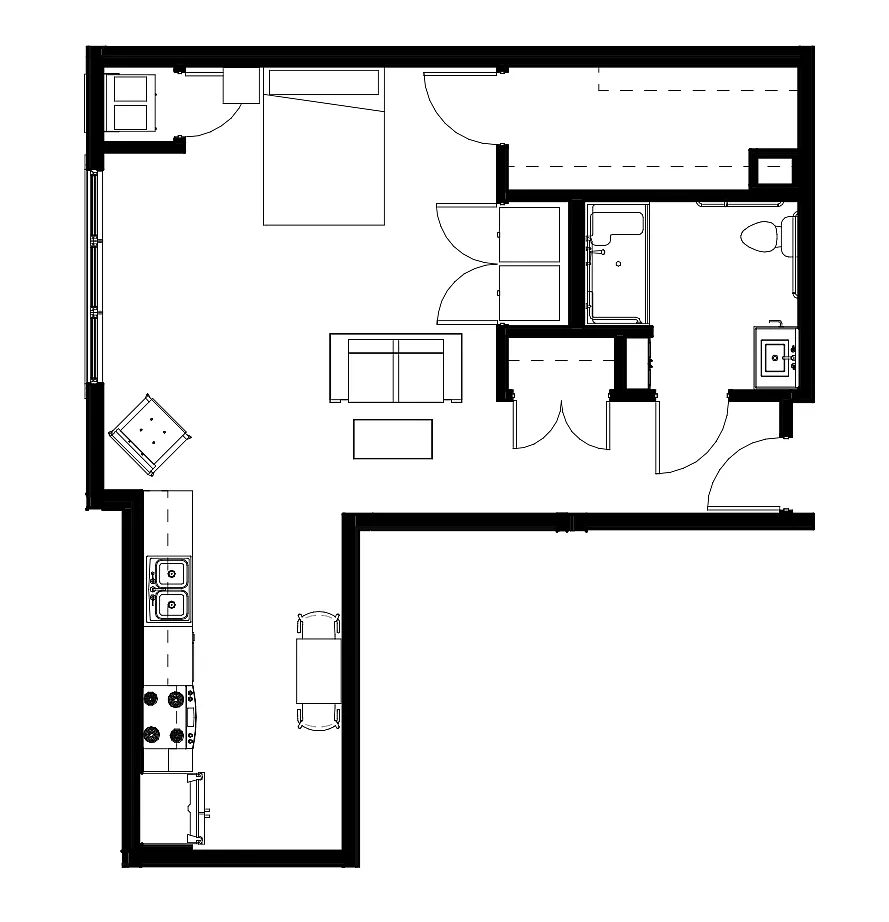 Floor plan Studio B
