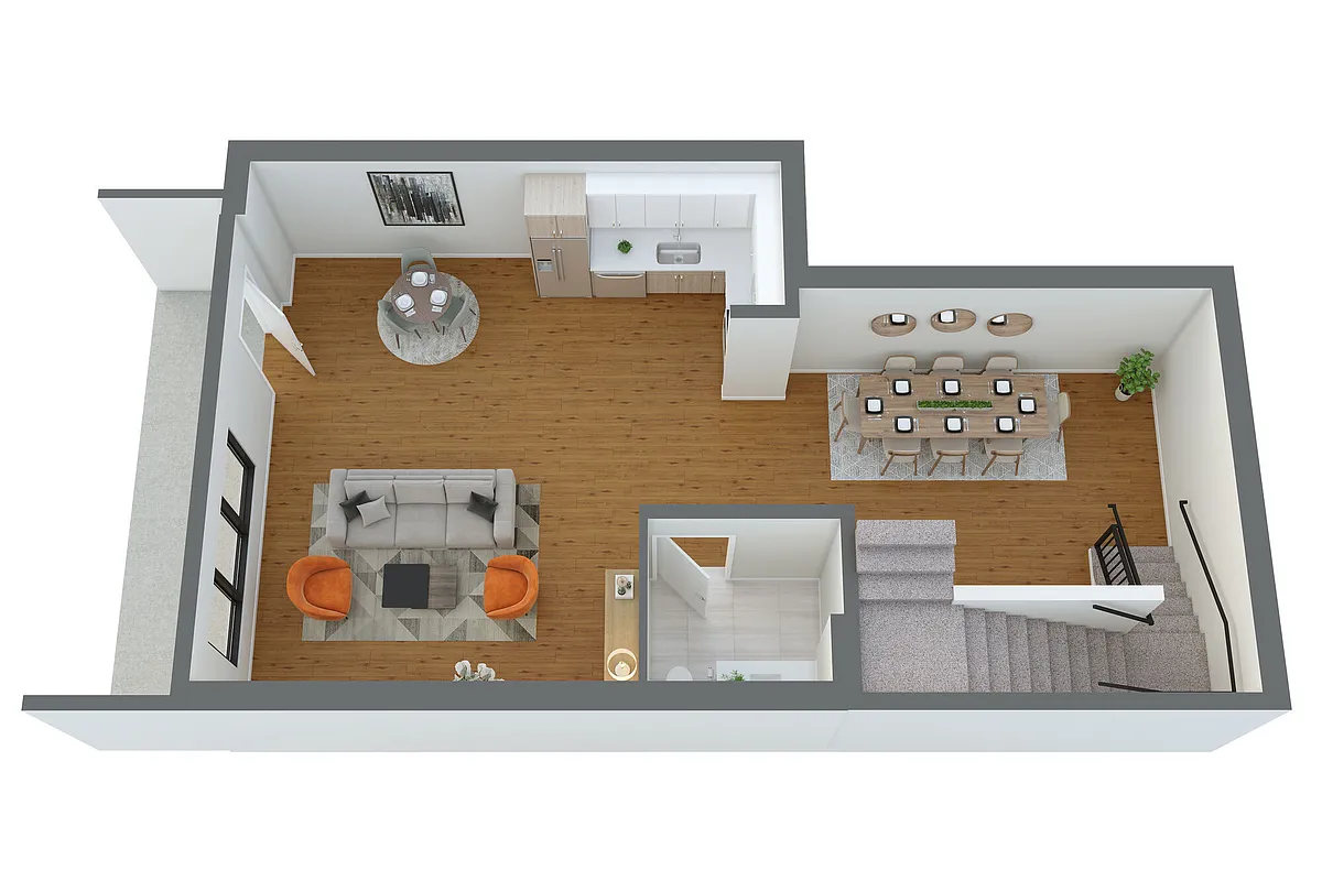 Floor plan T7 2 Bed/2.5 Bath Townhome