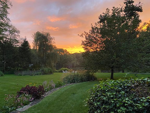 view across Stillwater Pond from the back yard