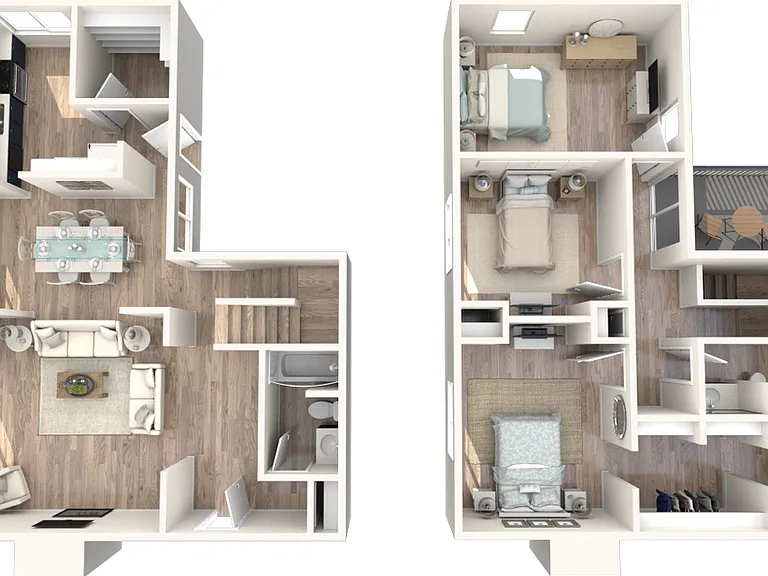 3x2.5 Townhome floor plan Westwood