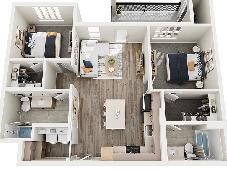 B2 - 2x2 Floorplan B2 - 2x2 Floorplan