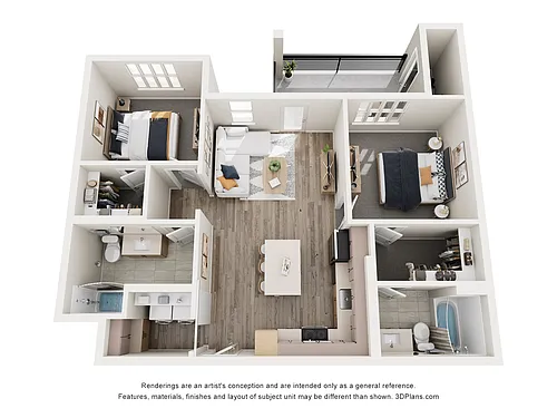 Floor plan B2 2X2