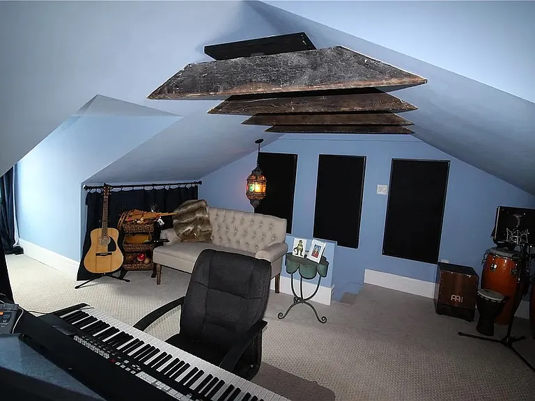 The top floor media/flex space, when it was set up as a music studio.