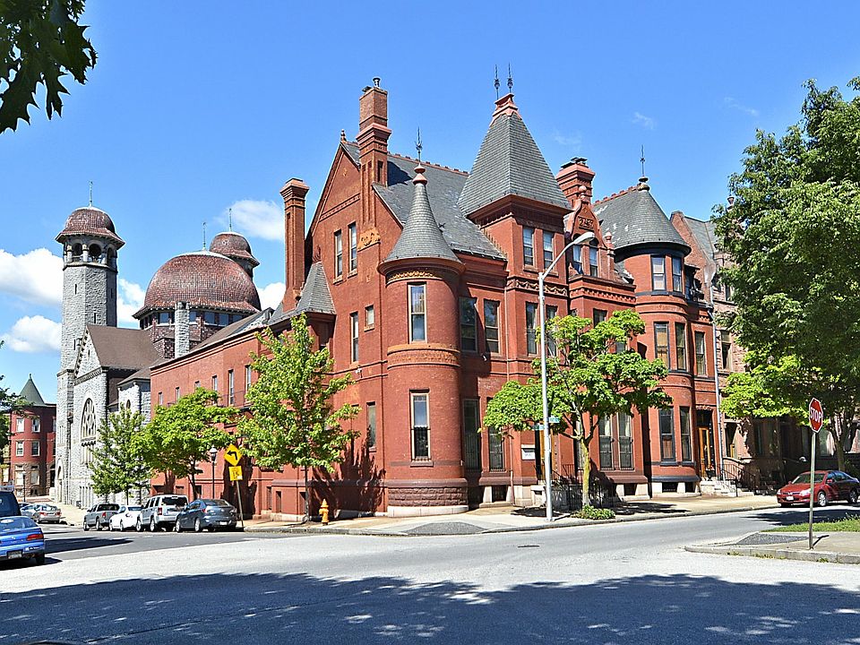 View of Building from Eutaw Place Park Median