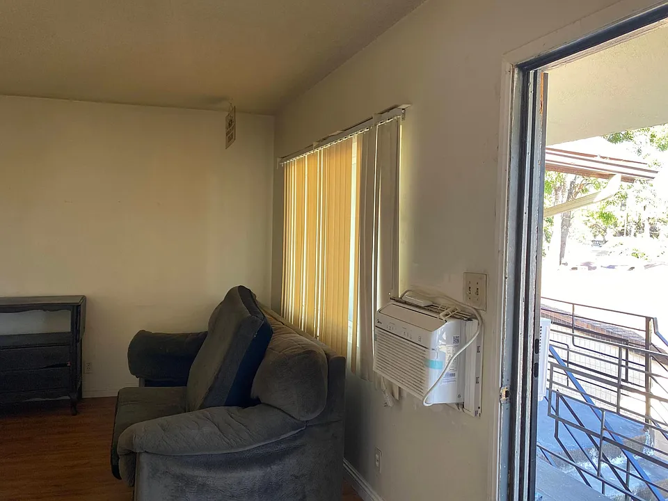 Living room with Front Door