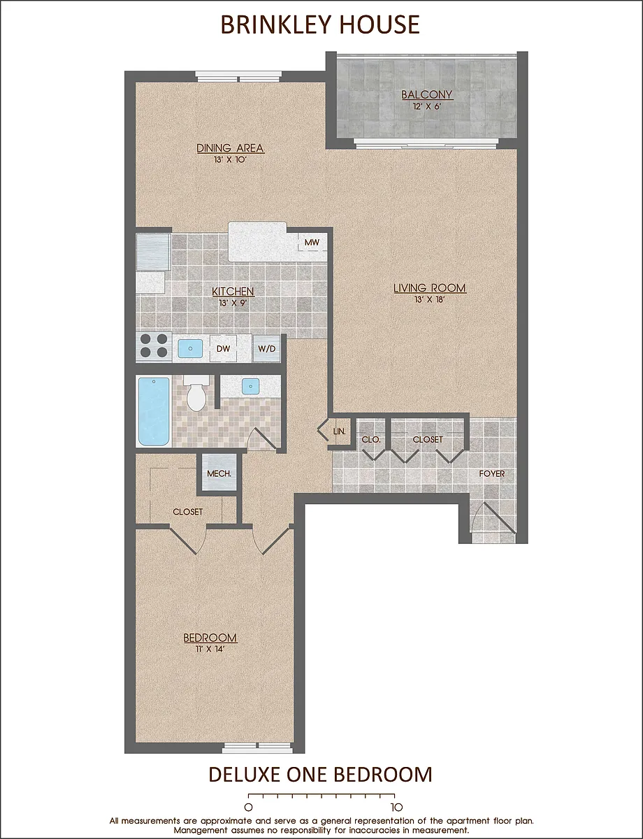 Floor plan One Bedroom Deluxe