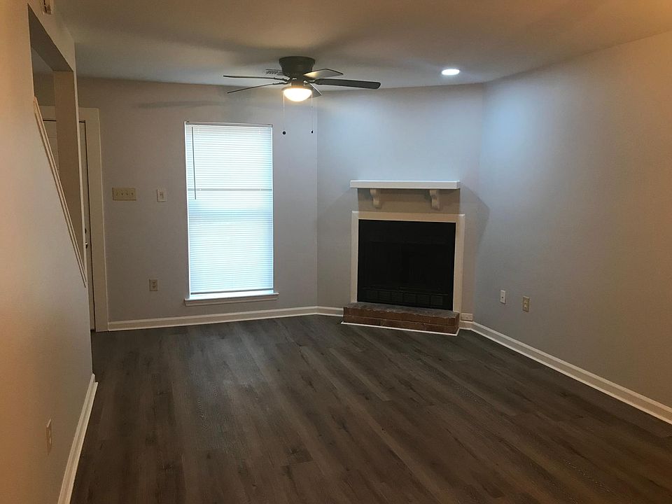 Main room with fireplace.