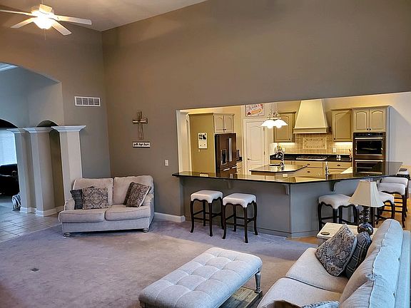 Kitchen and family room