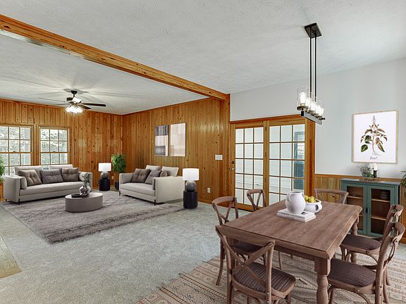 Living and dining room, virtual staging