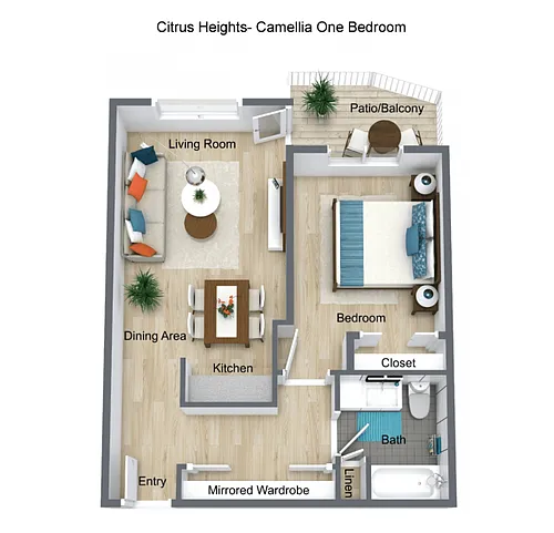Floor plan One Bedroom