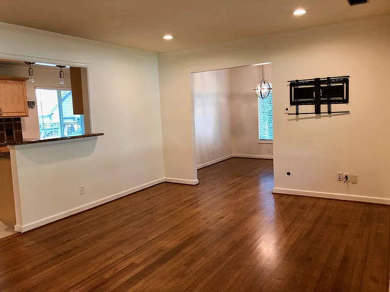 Living room and dining room