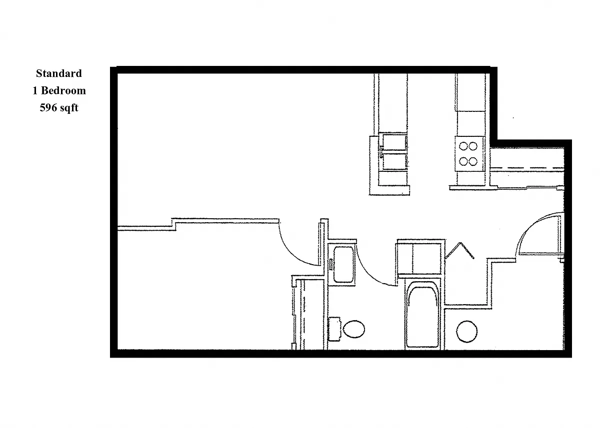 Floor plan 1 Bedroom Standard