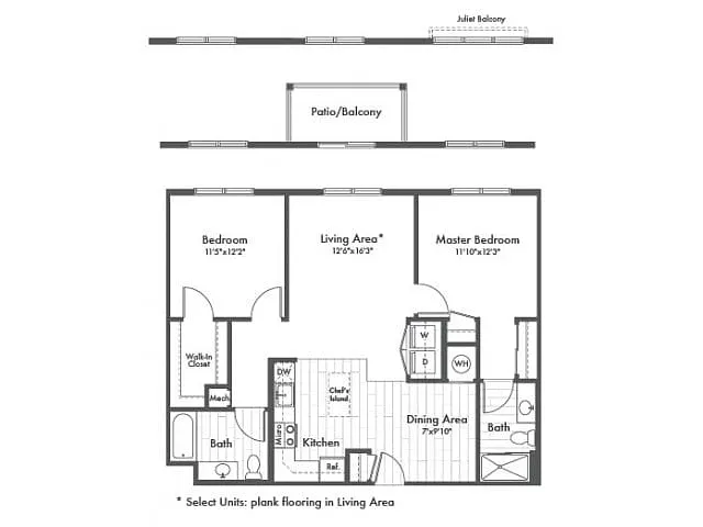 Floor plan B7 Two Bedroom
