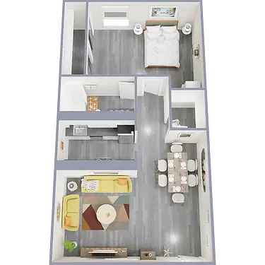 Floor plan Garden One Bedroom One Bath