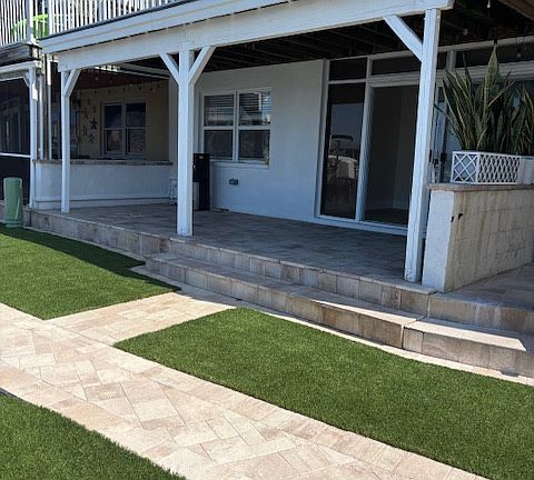 large patio with water view