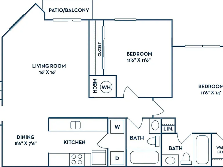 2 Bedroom | 2 Bath | 958 SF 2 Bedroom | 2 Bath | 958 SF