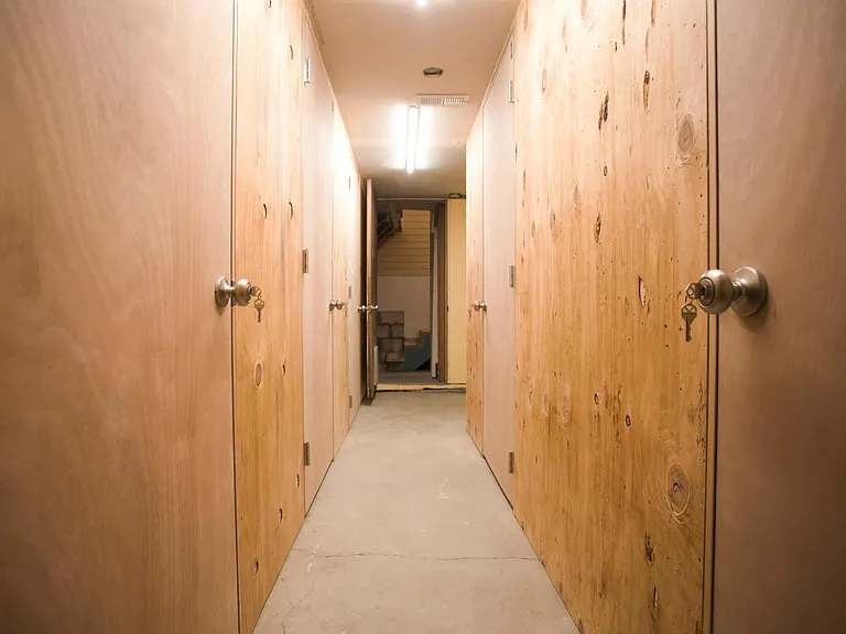 Storage lockers in heated basement
