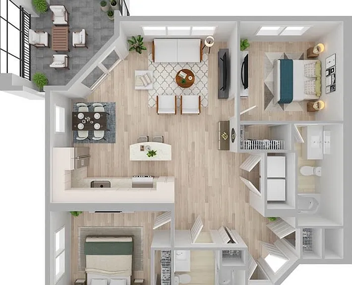 2 Bedroom | 2 Bath | 1022 SF 2 Bedroom | 2 Bath | 1022 SF