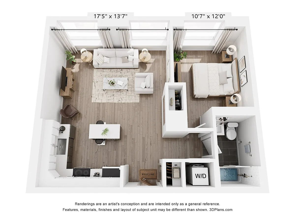 Floor plan 1 Bedroom 1 Bathroom | 695