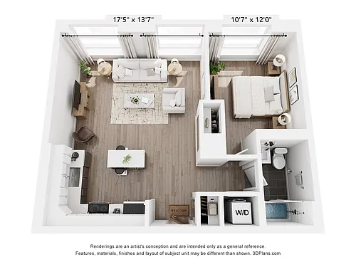 Floor plan 1 Bedroom 1 Bathroom | 695