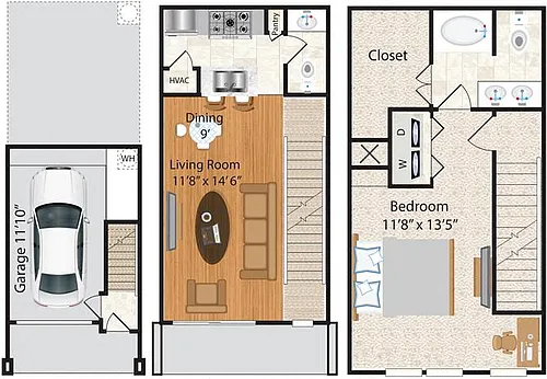 Floor plan 1A w/ Balcony