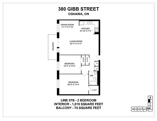 Floor plan 2 Bedroom 2 Bed 1 Bath 12
