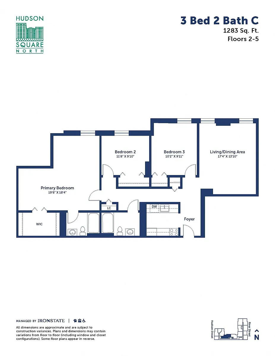 Floor plan 3 Bed 2 Bath C