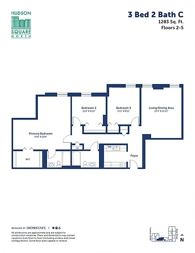 Floor plan 3 Bed 2 Bath C