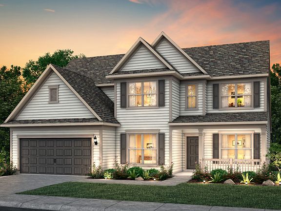 Vanderbilt New Home Exterior 51 with front porch and included two car garage.