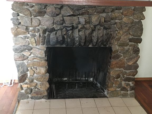 Rock fireplace