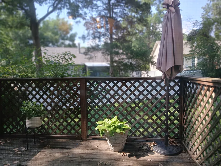 Shaded back deck,