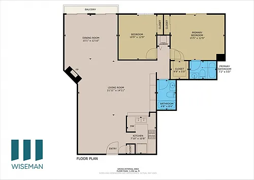 Floor plan Two-Bedroom Two-Bathroom