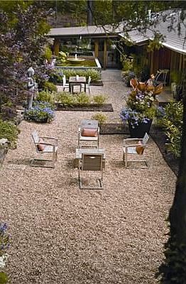 European style courtyard with koi pond & award winning gardens.