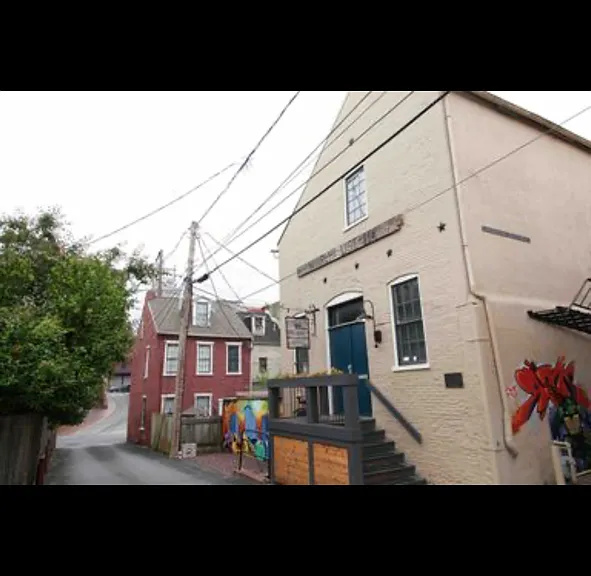View of Warehouse210 co-working space (across West Grant Street from the apartment)