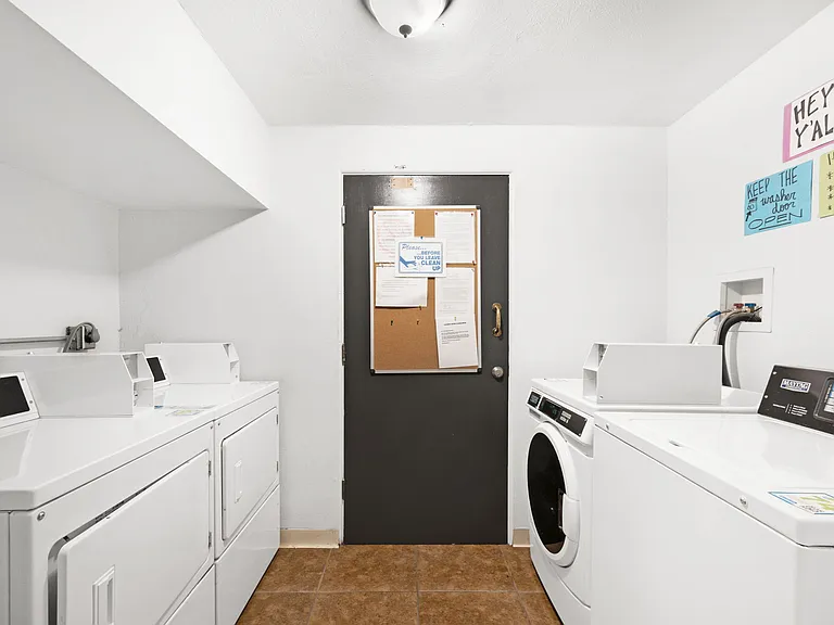 laundry room in building