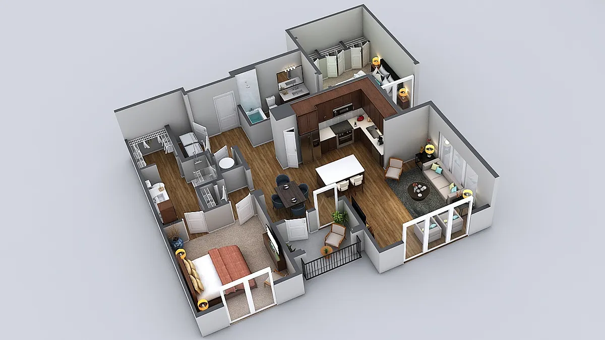 Floor plan 2 Bedroom 2 Bath
