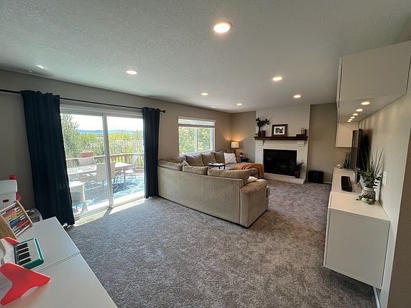 Living room with mountain views