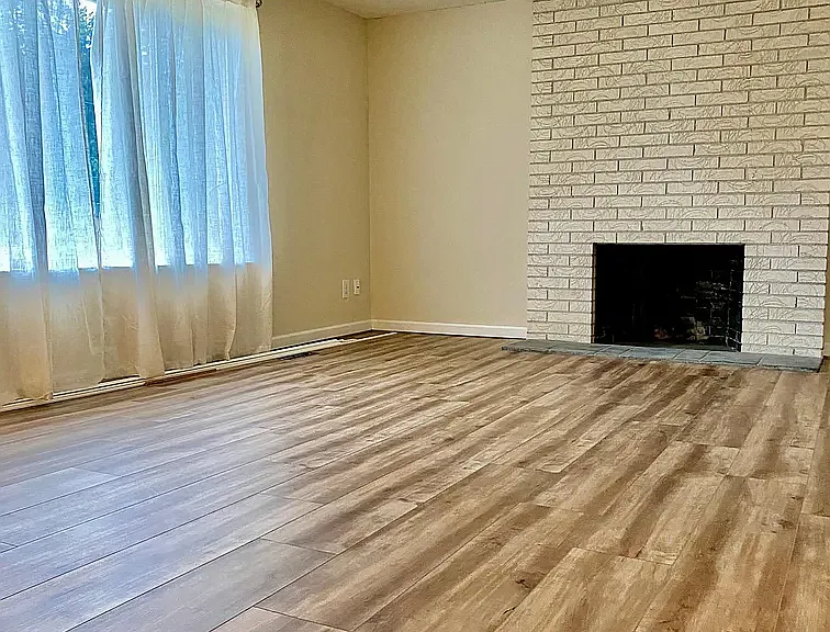 Living room with LVP.