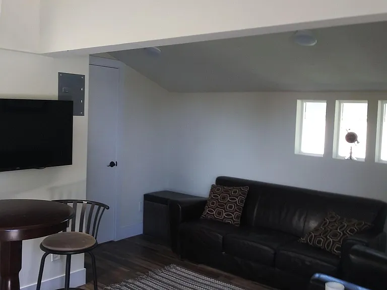 living room looking towards bathroom door