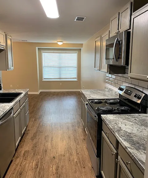 Galley Kitchen & Family Room