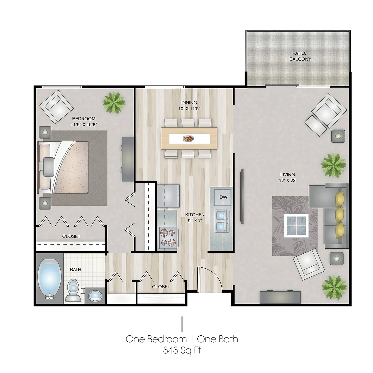 Floor plan 1 Bedroom I