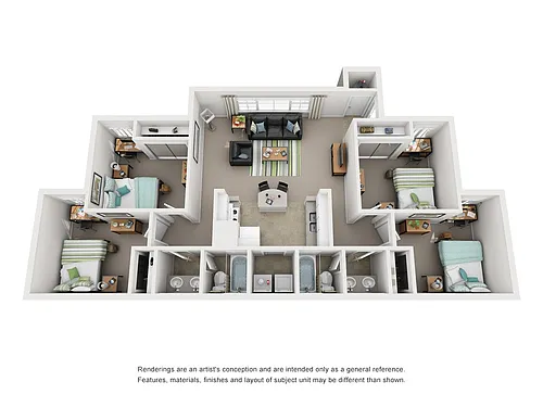 Floor plan 4BR/2BA