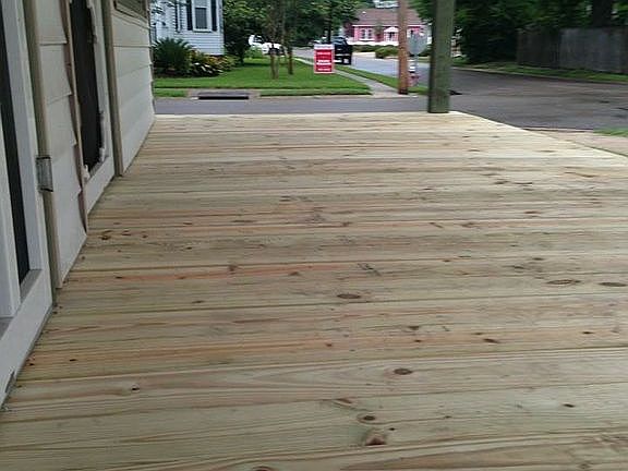 New porch before staining 