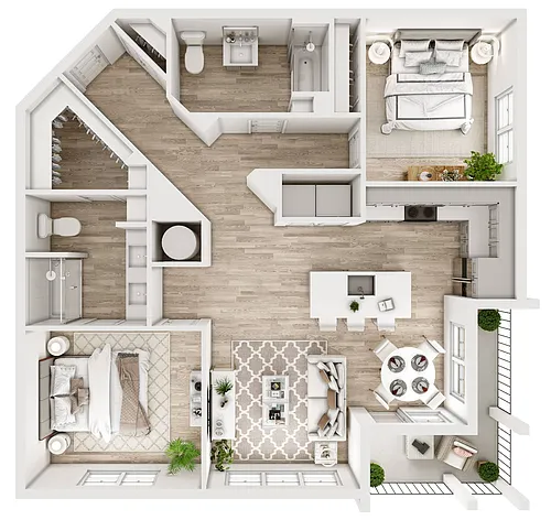 Floor plan B3 2 Bed / 2 Bath