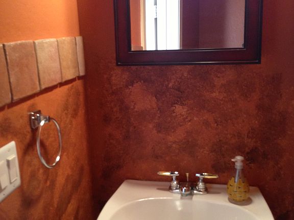 Finished powder room